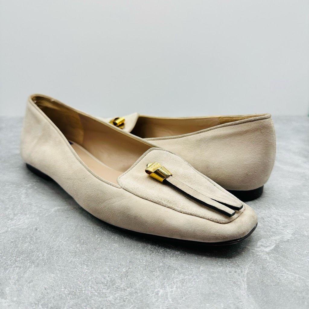 Stuart Weitzman Slipknot Suede Leather Loafer Blue 9m $425 Luxury